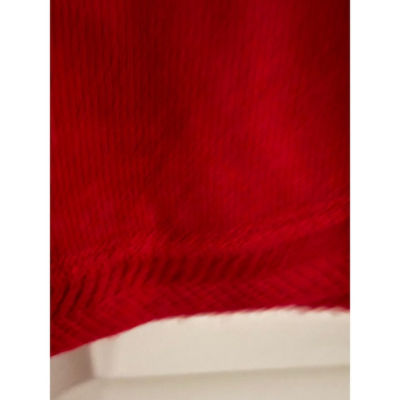 Chicos Red V-Neck Sweater Cashmere Blend Herringbone Trim 3/4 Sleeve Size 1 M - Picture 4 of 4